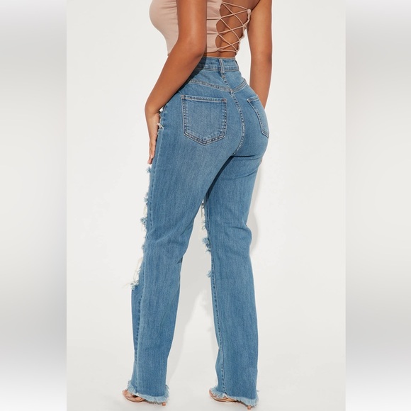 NWT‼️Asymmetrical Waist Slouch Fit Jeans - Medium Blue Wash Sz 11 👖🥶❄️ - Picture 3 of 3